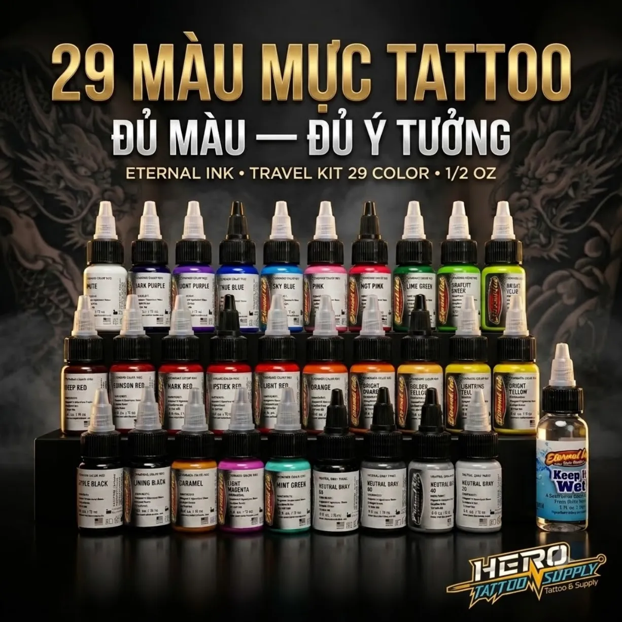 Eternal Ink - Travel Kit 29 Color 1_2Oz