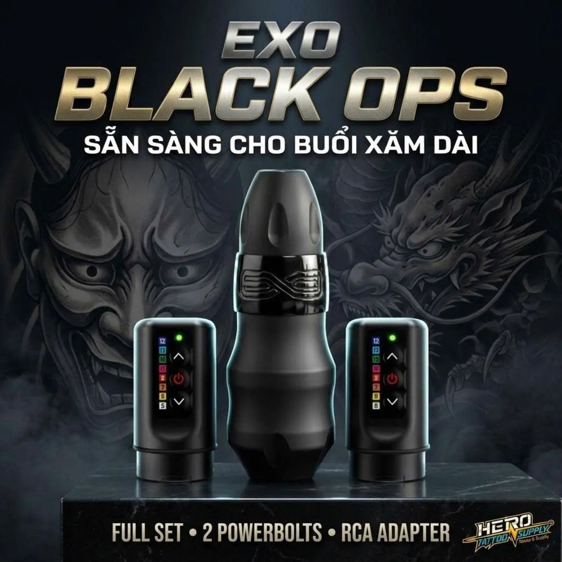 MÁY XĂM EXO Black Ops BẢN ĐEN NHÁM + 2 PowerBolts/ 2 PIN