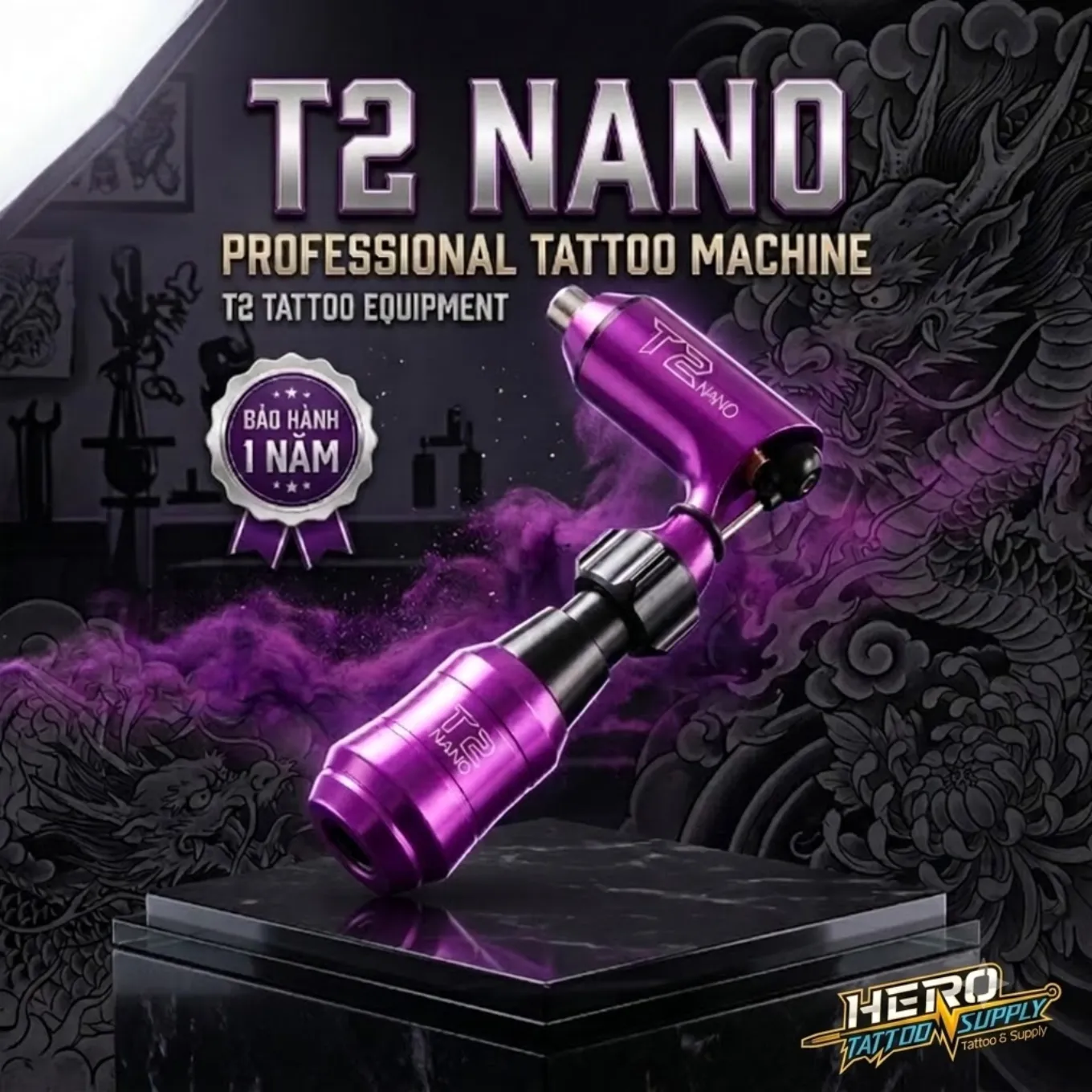 Máy xăm T2 NANO - Sự tin cậy từ hãng T2 Tattoo Equipment với cam kết bảo hành 1 năm