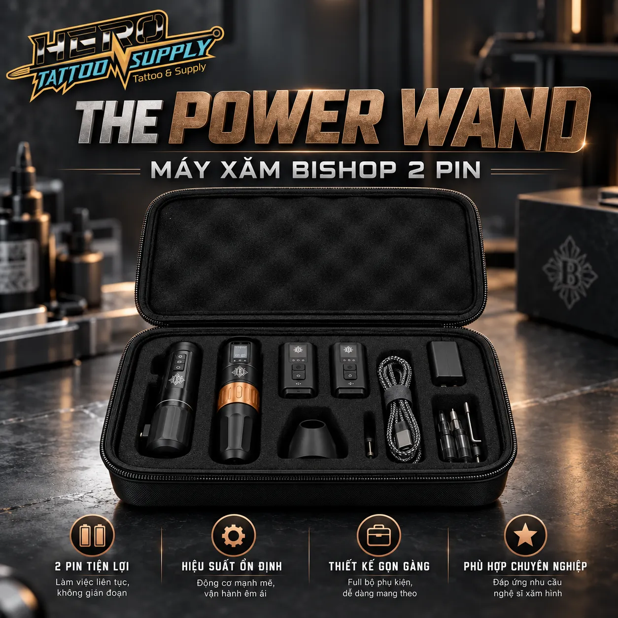 The Power WAND – Máy Xăm Bishop 2 Pin