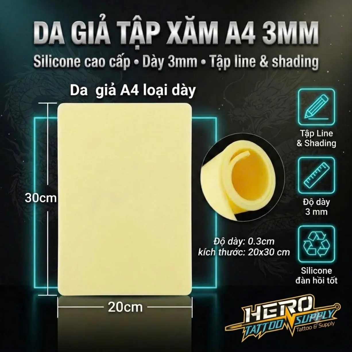 da giả tập xăm khổ A4 3mm