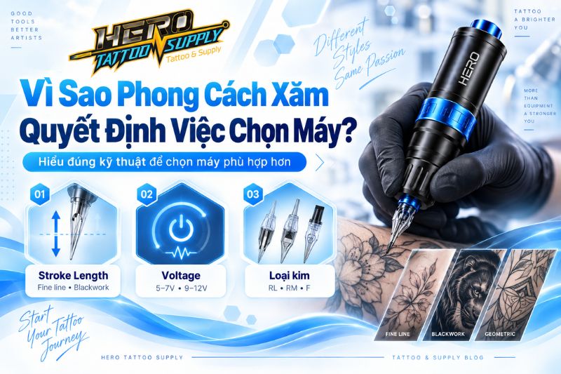 chọn máy xăm phù hợp phong cách xăm