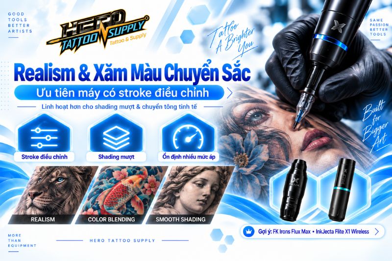 chọn máy xăm phù hợp phong cách xăm