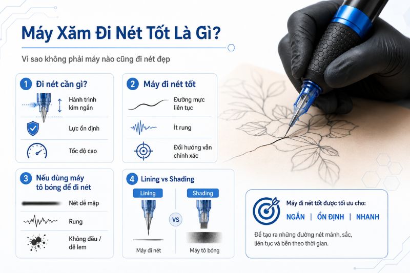 máy xăm đi nét tốt