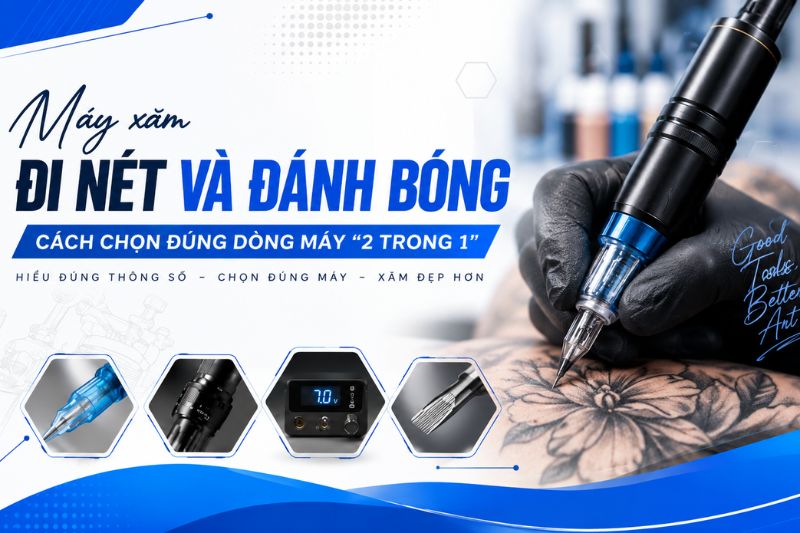 máy xăm đi nét và đánh bóng